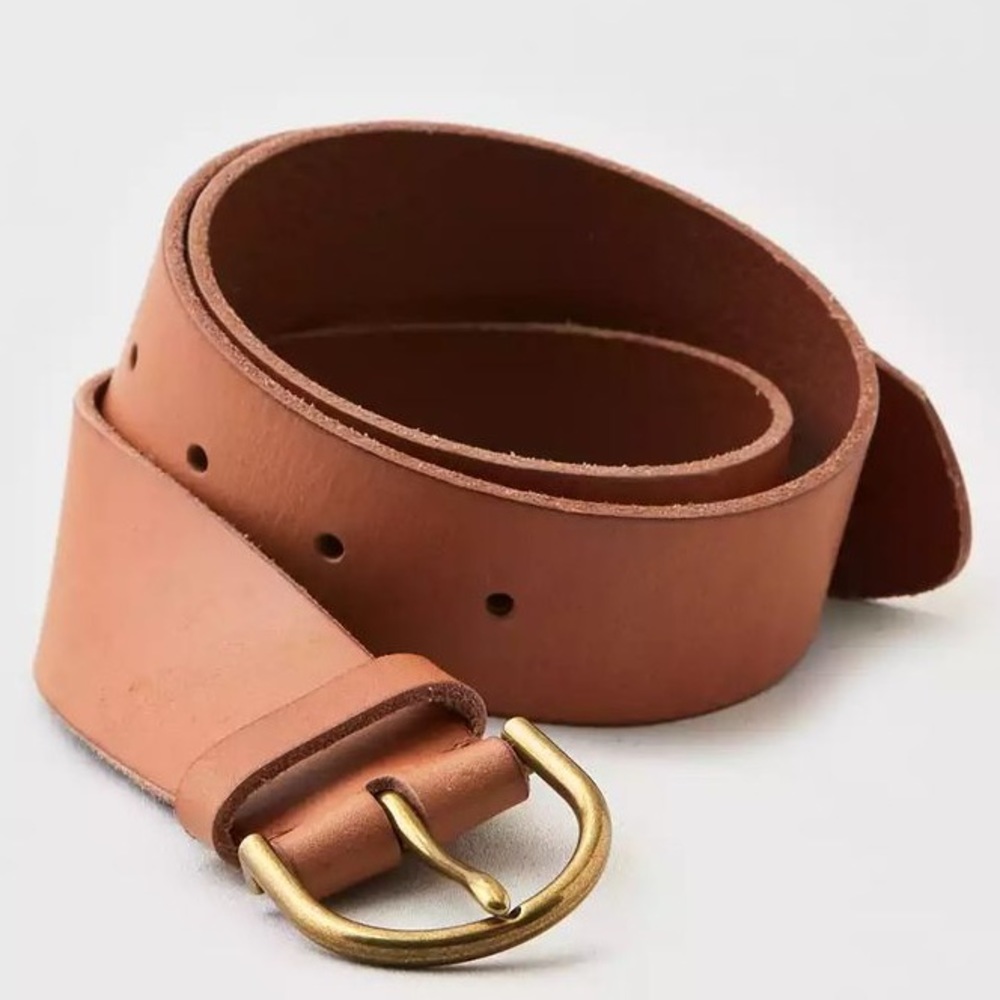 Rare SOLDOUT AEO HIGH Waisted leather Belt Tan - Discontinued BNWT